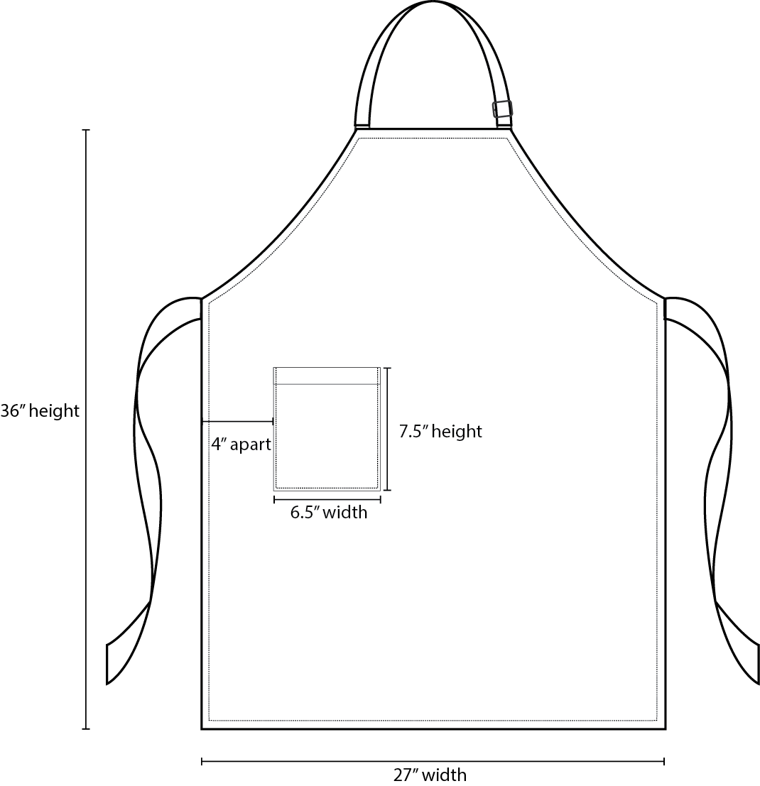 White Bib Apron - Green Chef Wear