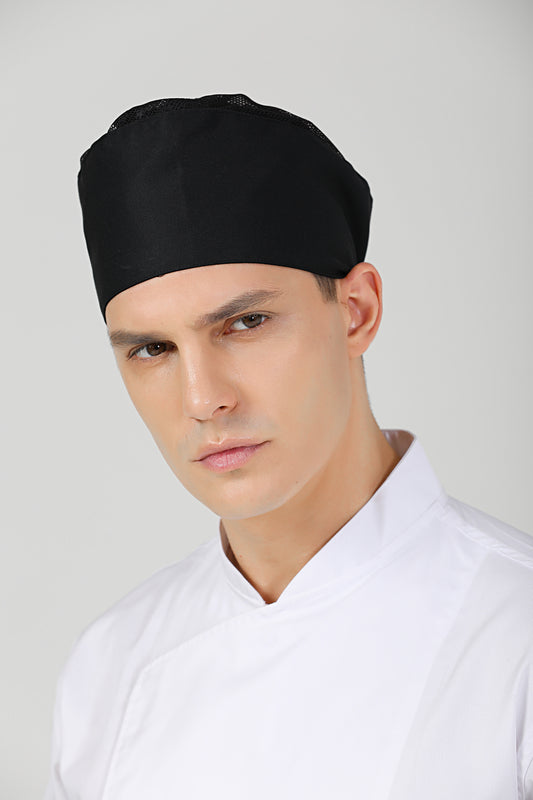 Topi Koki Hitam Freesia dengan Ventilasi