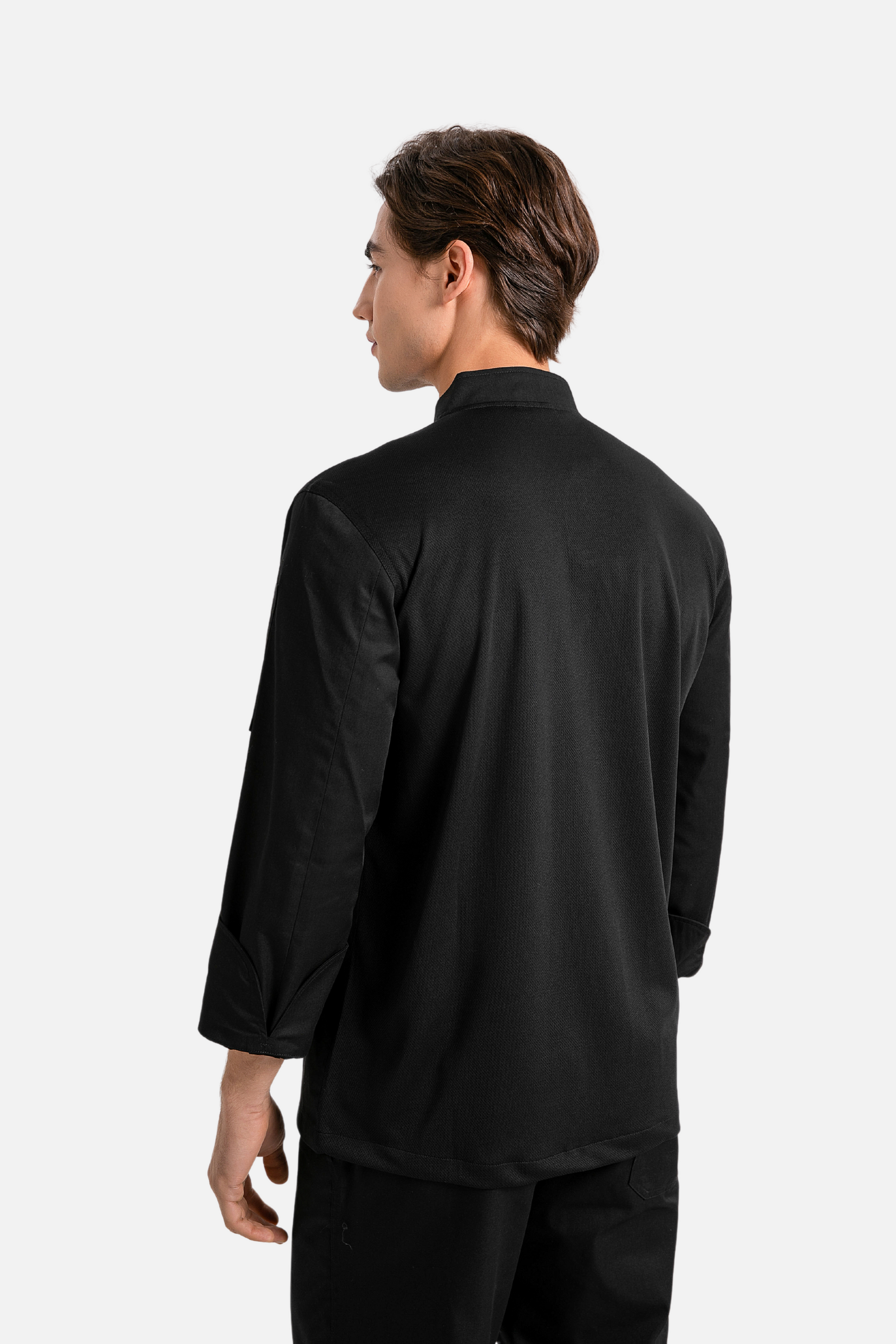 Peppermint Black Chef Jacket, Long Sleeve