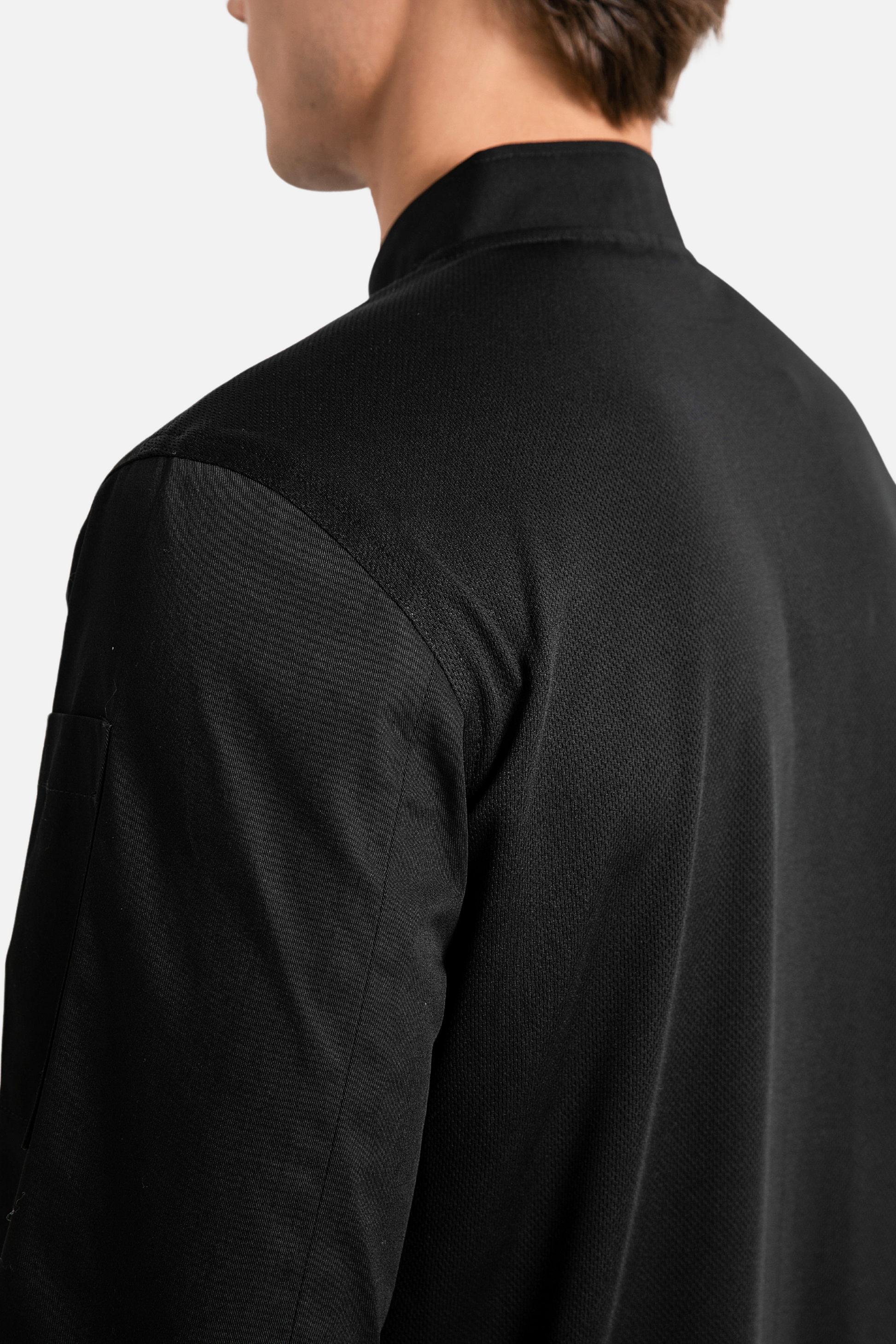 Peppermint Black Chef Jacket, Long Sleeve