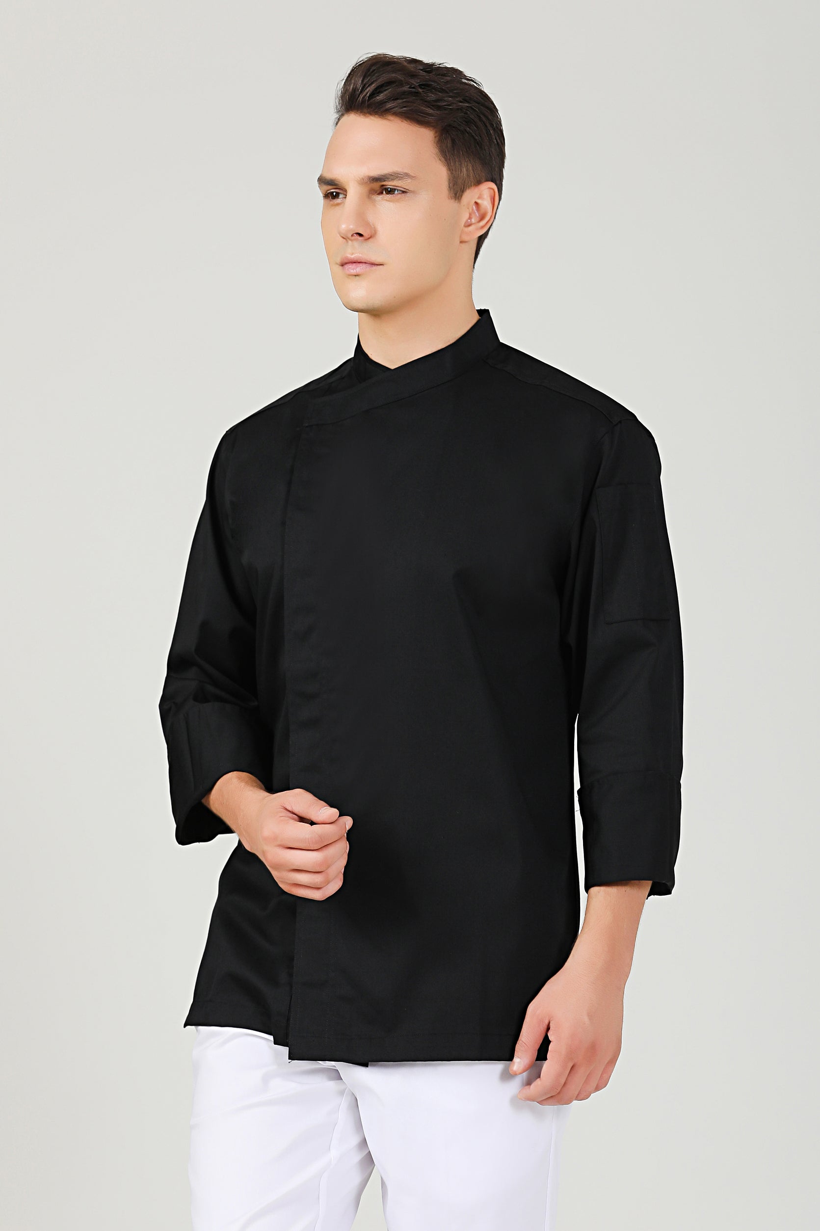 Thyme Black Chef Jacket, Long Sleeve - GreenChef Sdn. Bhd.